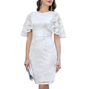 Grace Karin White Lace Dress with Sleeves